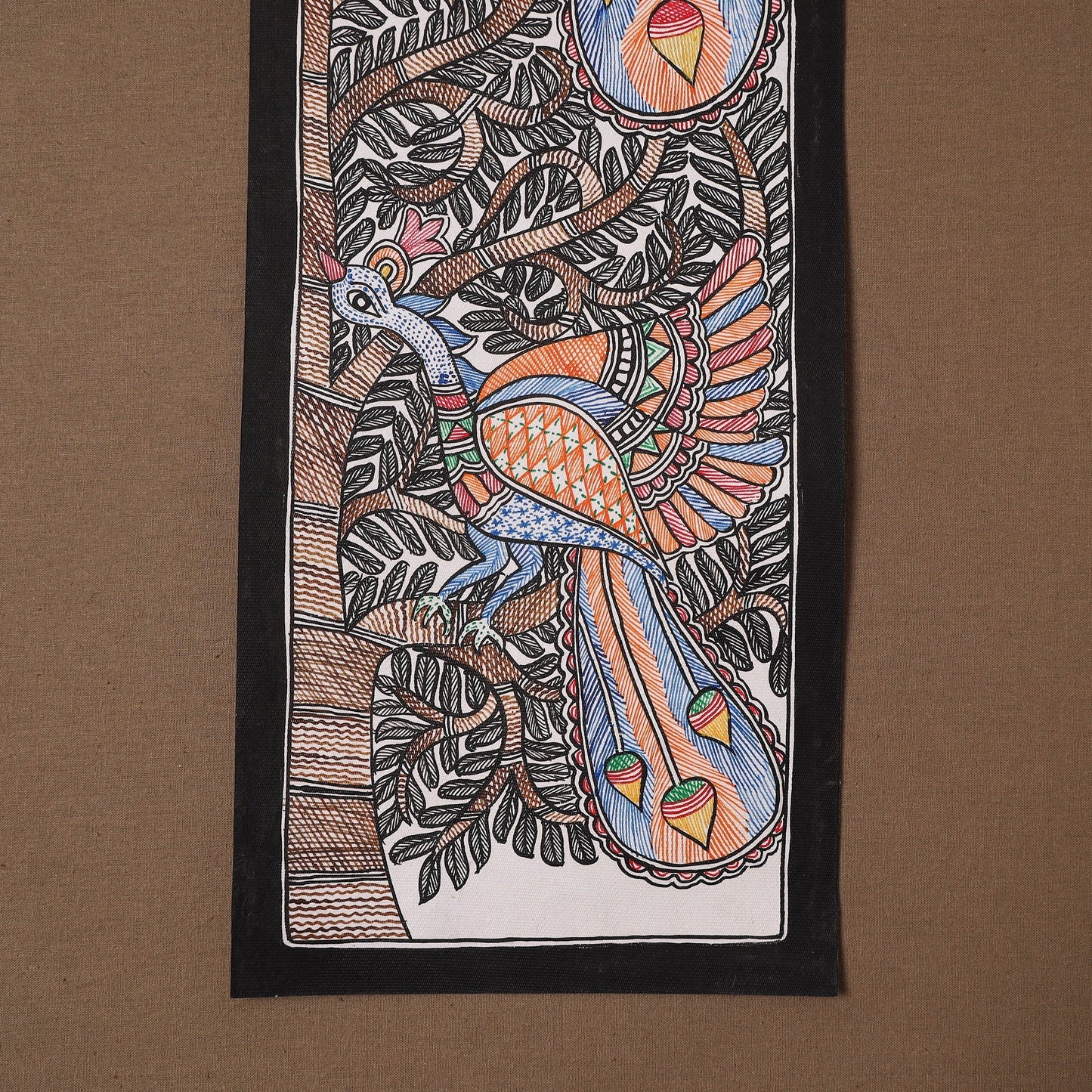 Handpainted madhubani painting by hira devi (22 x 7 in) 40