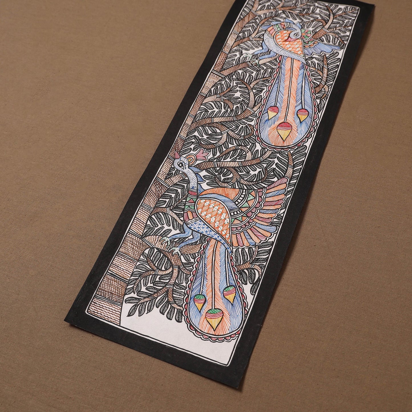 Handpainted madhubani painting by hira devi (22 x 7 in) 40