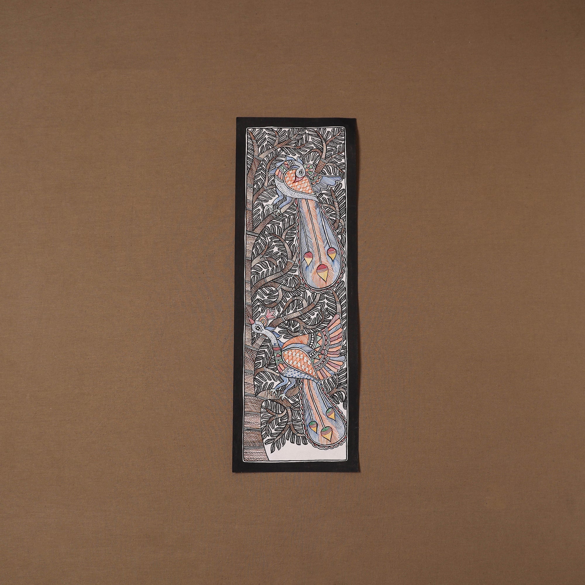 Handpainted madhubani painting by hira devi (22 x 7 in) 40