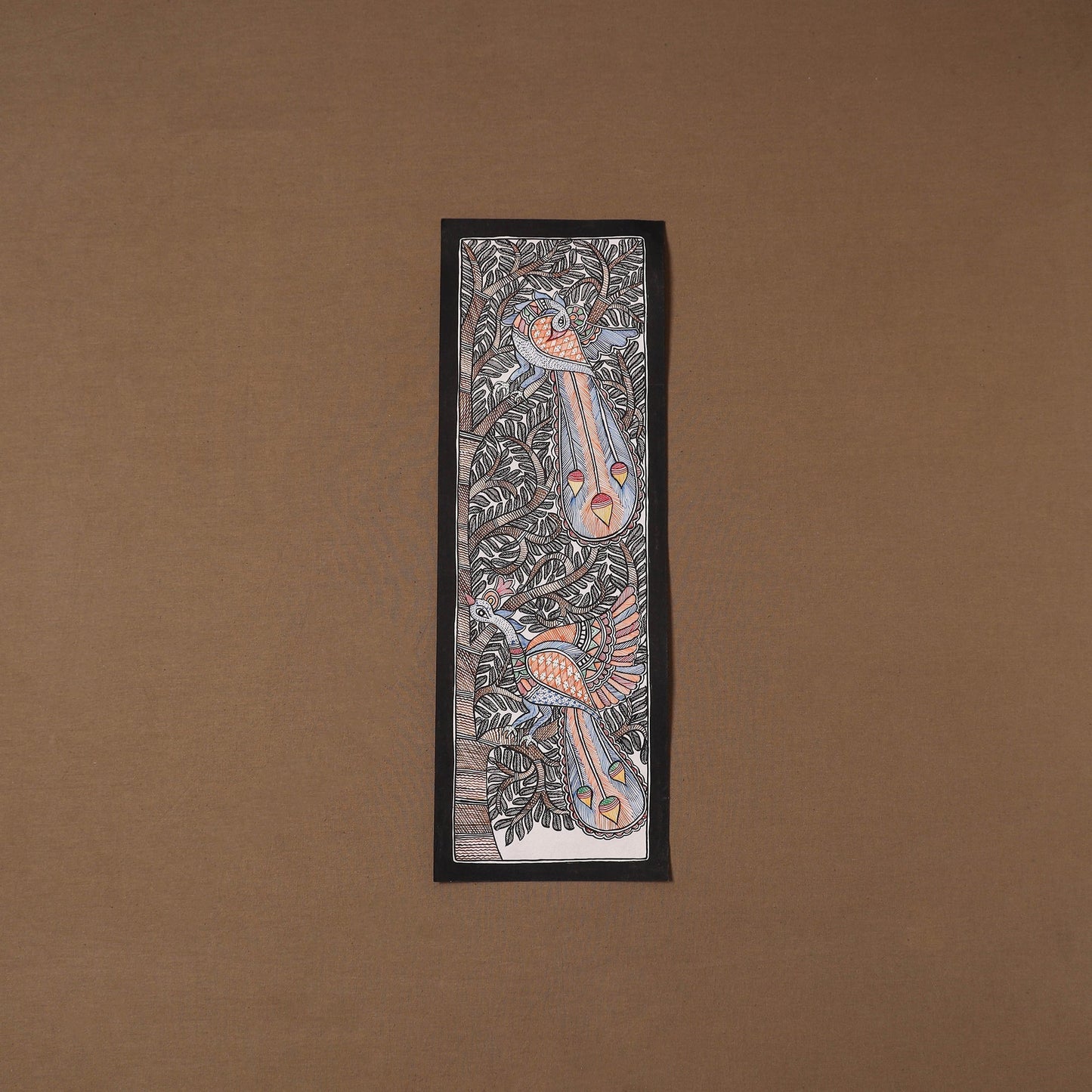 Handpainted madhubani painting by hira devi (22 x 7 in) 40