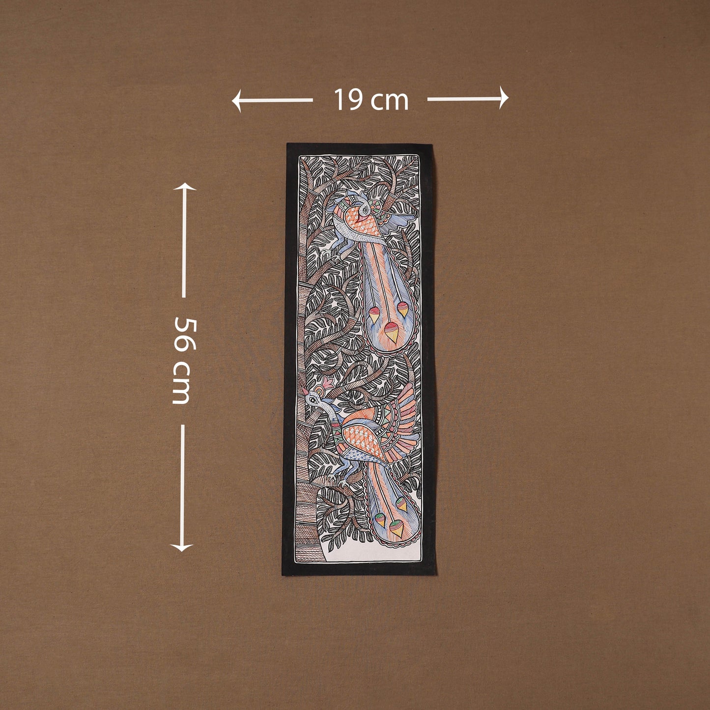 Handpainted madhubani painting by hira devi (22 x 7 in) 40