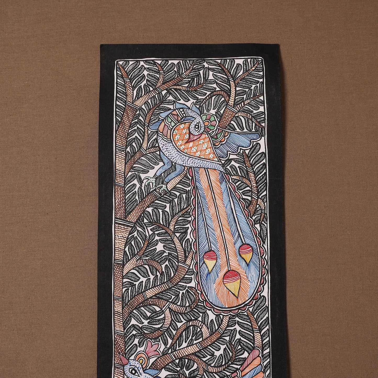 Handpainted madhubani painting by hira devi (22 x 7 in) 40