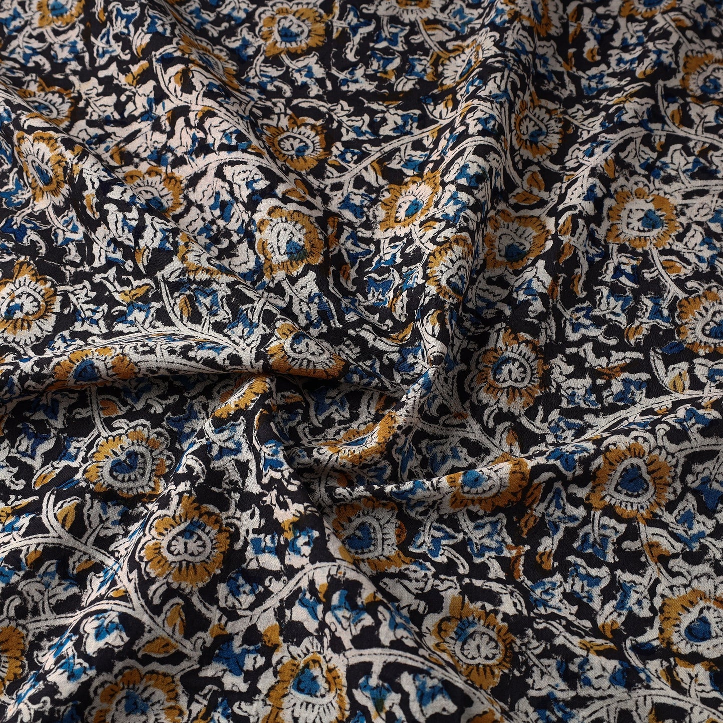  Multicolor Pedana Block Print Cotton Kalamkari Fabric