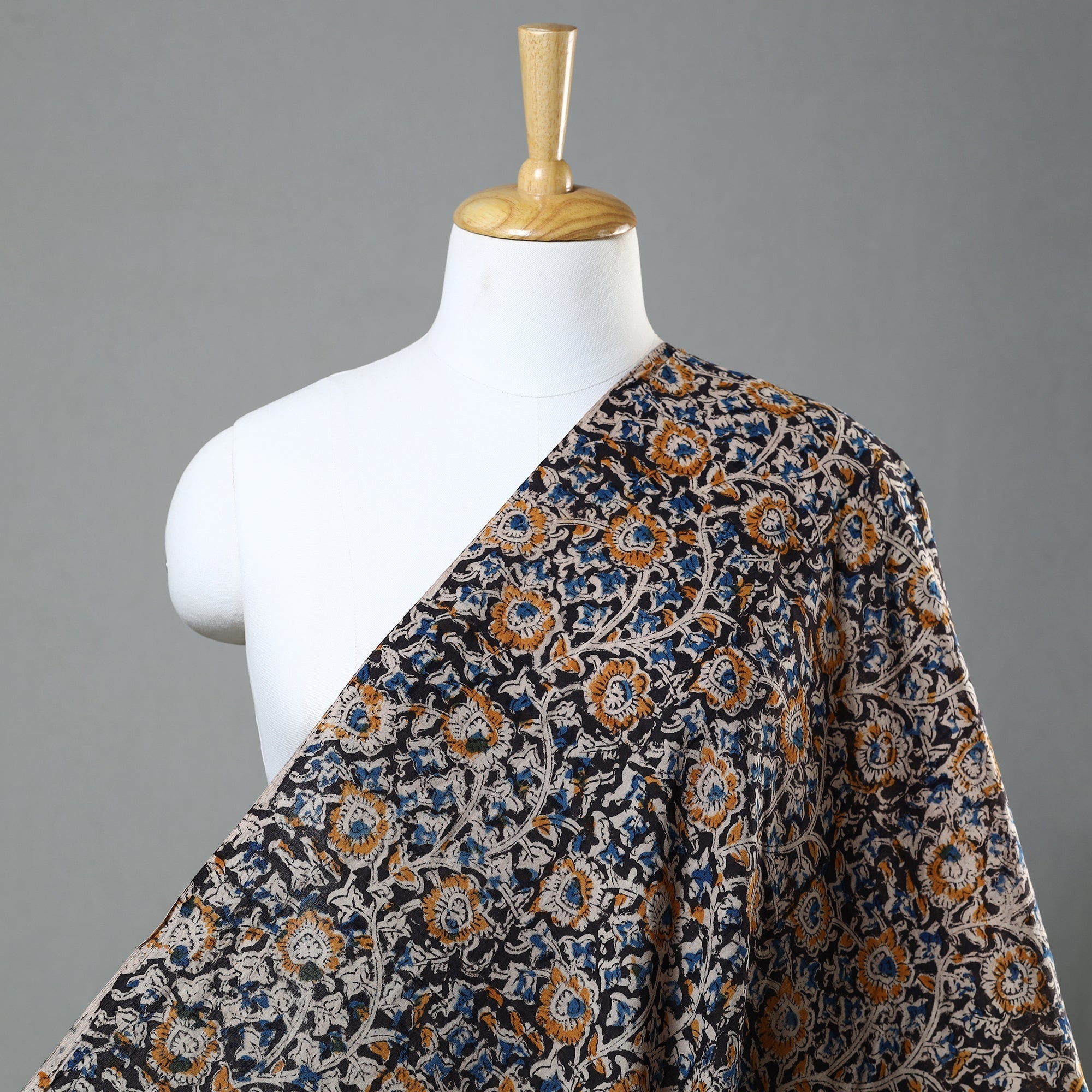  Multicolor Pedana Block Print Cotton Kalamkari Fabric