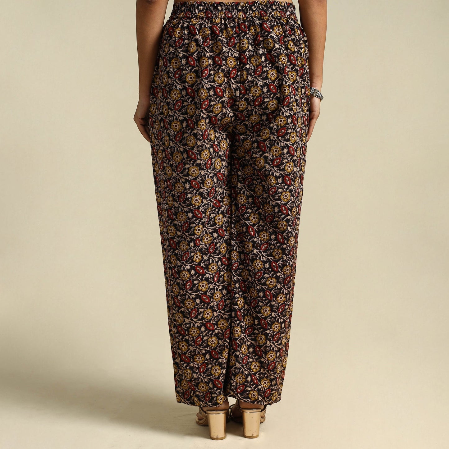  Multicolor Pedana Block Print Cotton Kalamkari Palazzo
