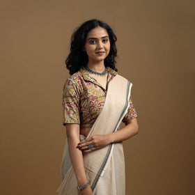 Pedana cotton natural dyed kalamkari readymade blouse 05