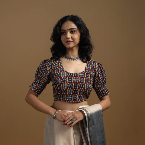 Pedana cotton natural dyed kalamkari readymade blouse 12