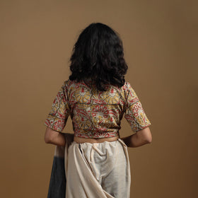 Pedana cotton natural dyed kalamkari readymade blouse 05
