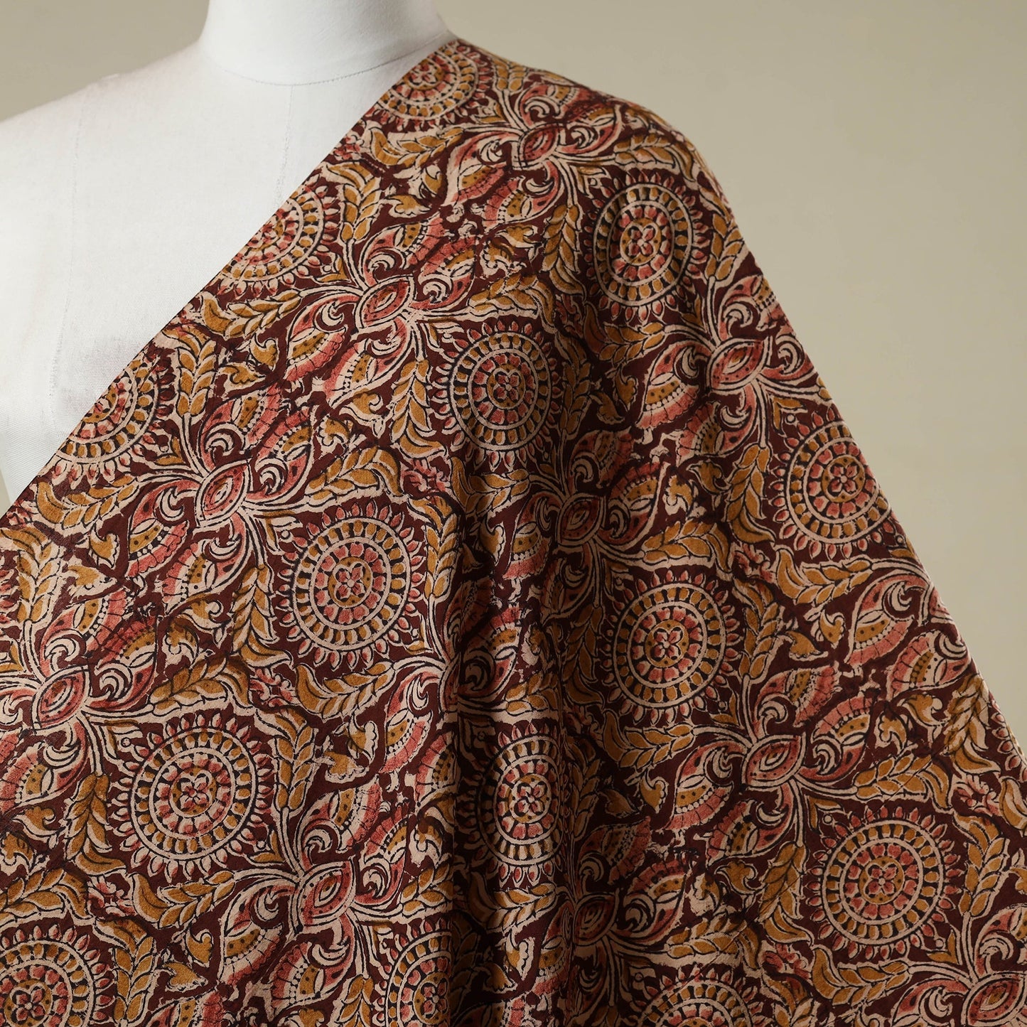 Pedana natural dyed cotton kalamkari fabric 01 - handcrafted