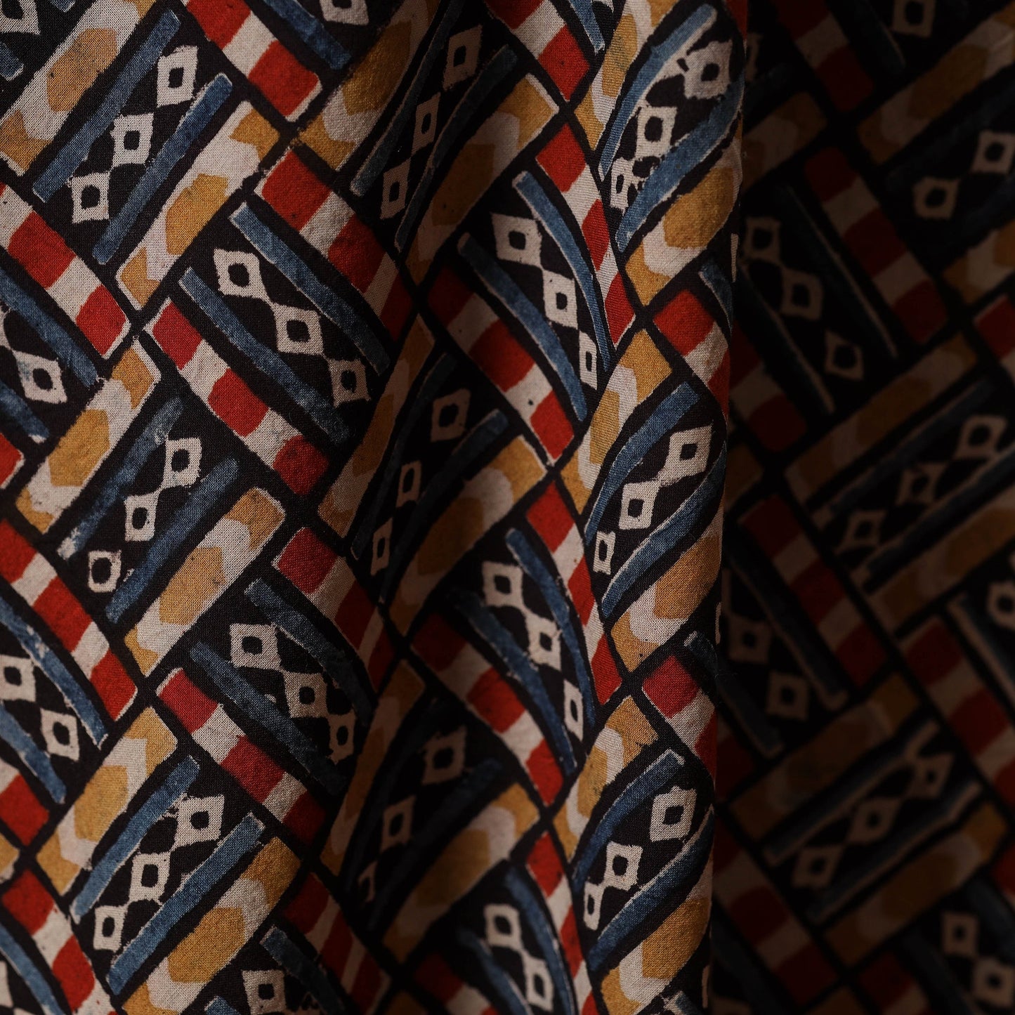 Pedana natural dyed cotton kalamkari fabric 06 - handcrafted