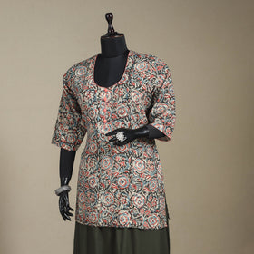 Multicolor - pedana natural dyed cotton short kalamkari