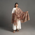 Multicolor Pedana Block Print Chanderi Silk Kalamkari Dupatta