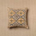 Multicolor - Pedana Block Print Cotton Kalamkari Cushion Cover 03