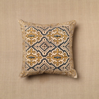 Multicolor - Pedana Block Print Cotton Kalamkari Cushion Cover 03
