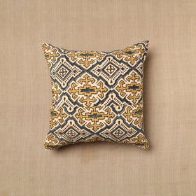Multicolor - Pedana Block Print Cotton Kalamkari Cushion Cover 03