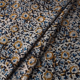  Multicolor Pedana Block Print Cotton Kalamkari Fabric
