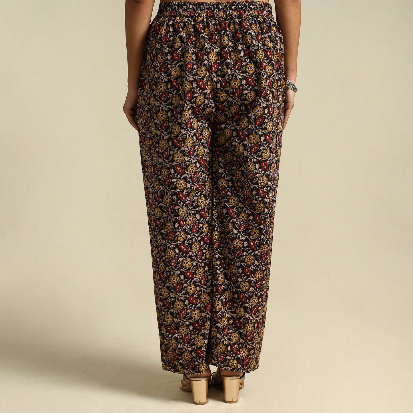  Multicolor Pedana Block Print Cotton Kalamkari Palazzo