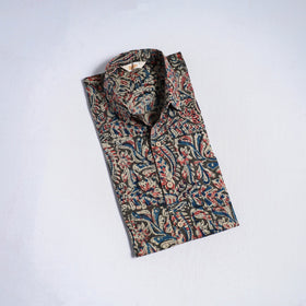 Pedana hand block print natural dyed cotton half sleeve men