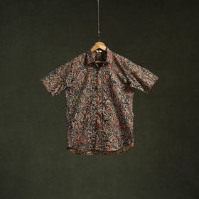 Pedana hand block print natural dyed cotton half sleeve men