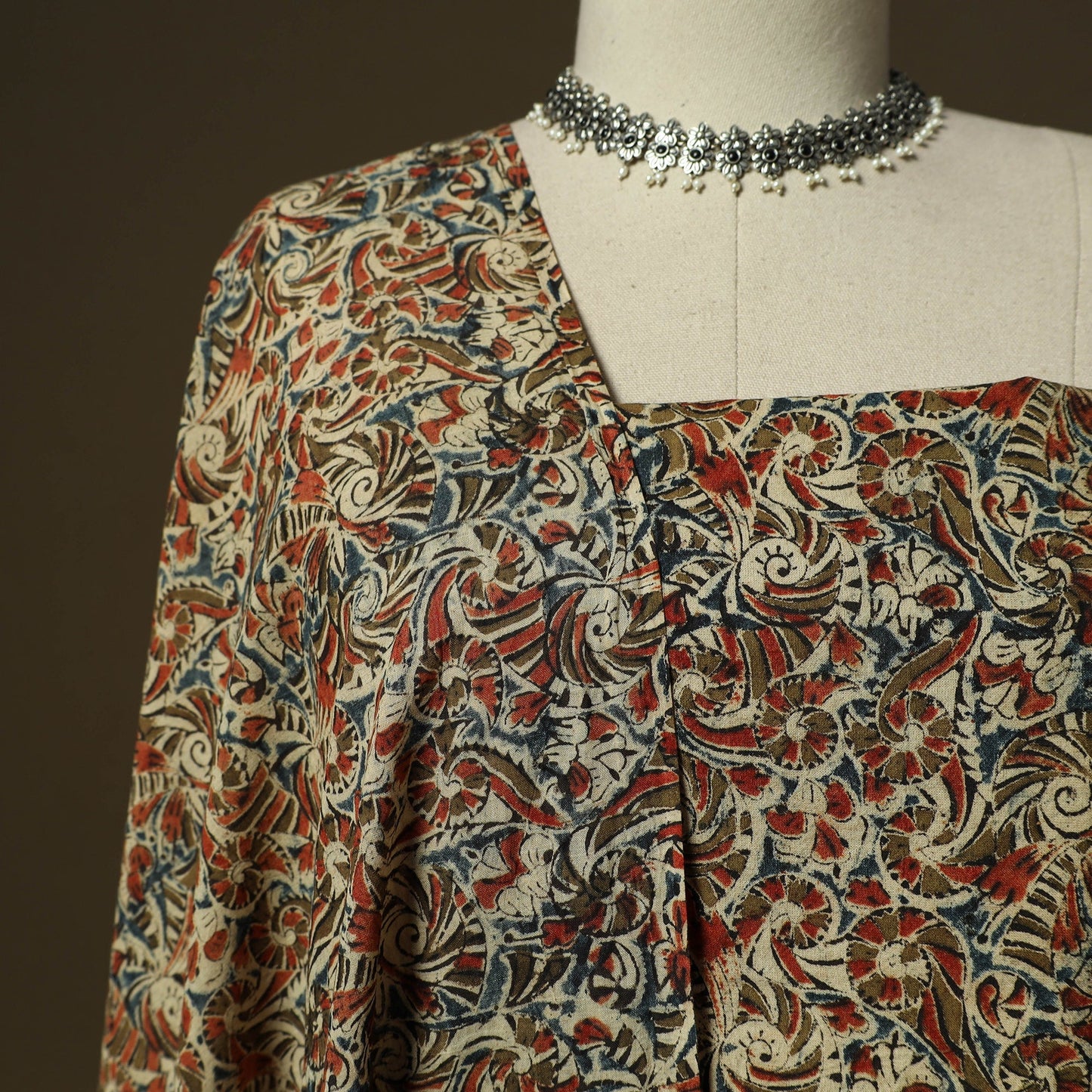 Pedana hand block print natural dyed cotton kalamkari 2pc