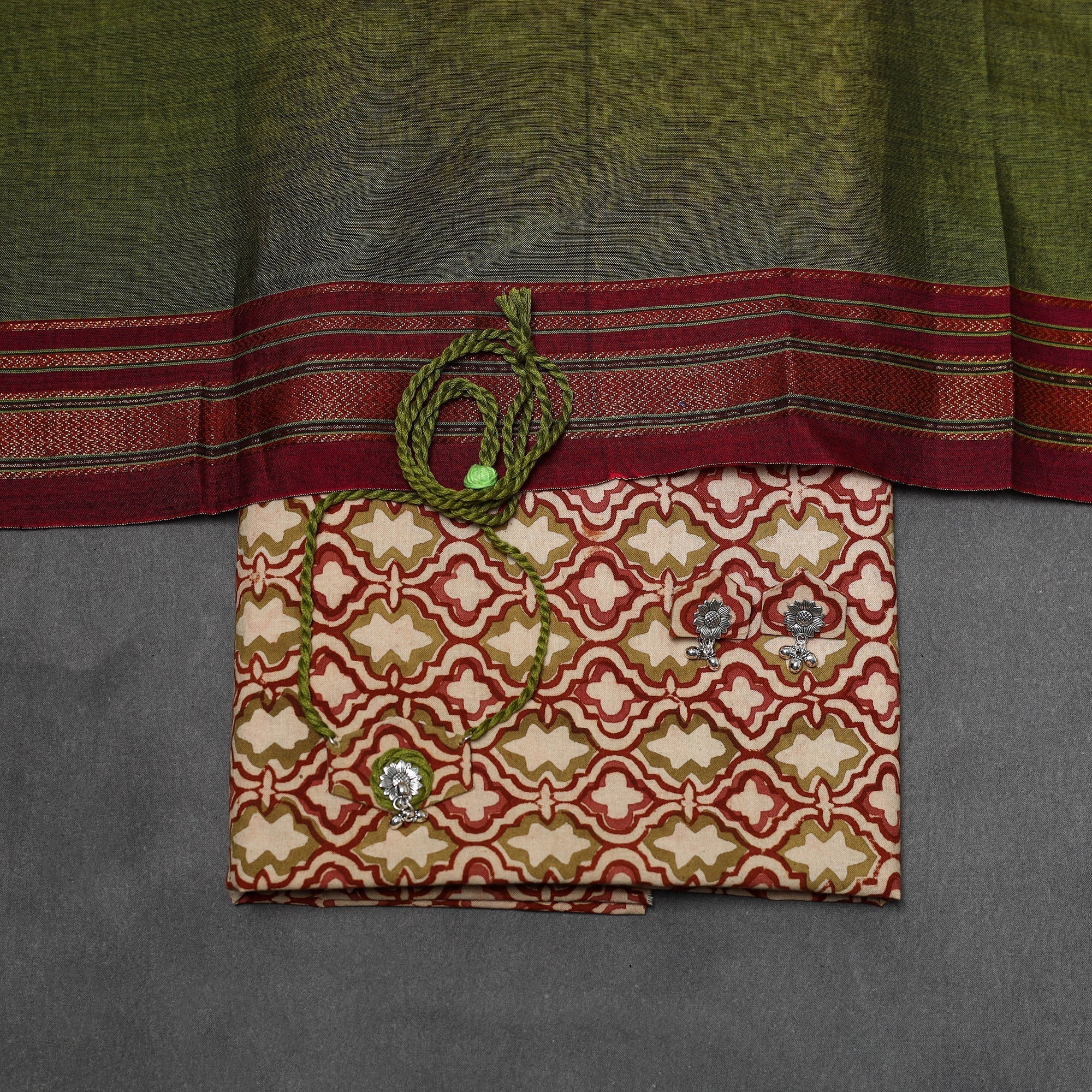 Pedana kalamkari cotton 2pc unstitched dress material