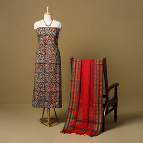 Pedana kalamkari cotton 2pc unstitched dress material