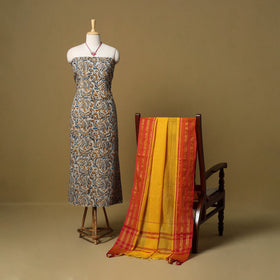Pedana kalamkari cotton 2pc unstitched dress material