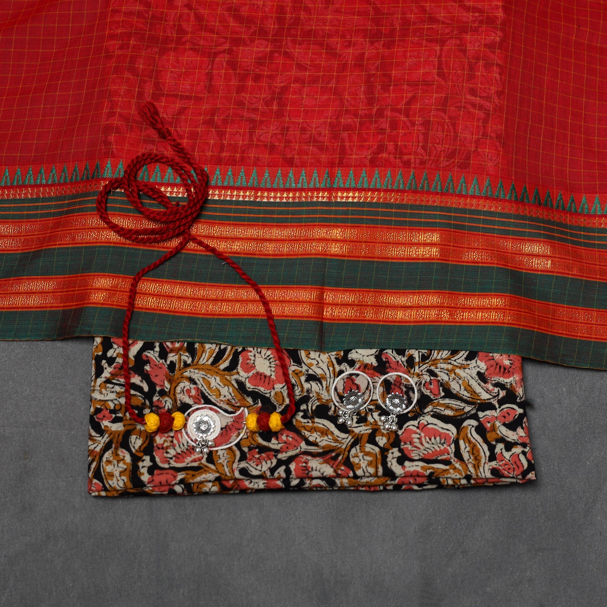 Pedana kalamkari cotton 2pc unstitched dress material