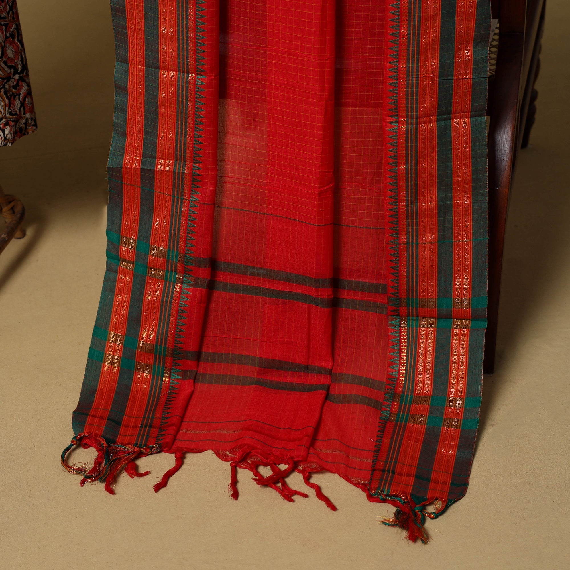 Pedana kalamkari cotton 2pc unstitched dress material