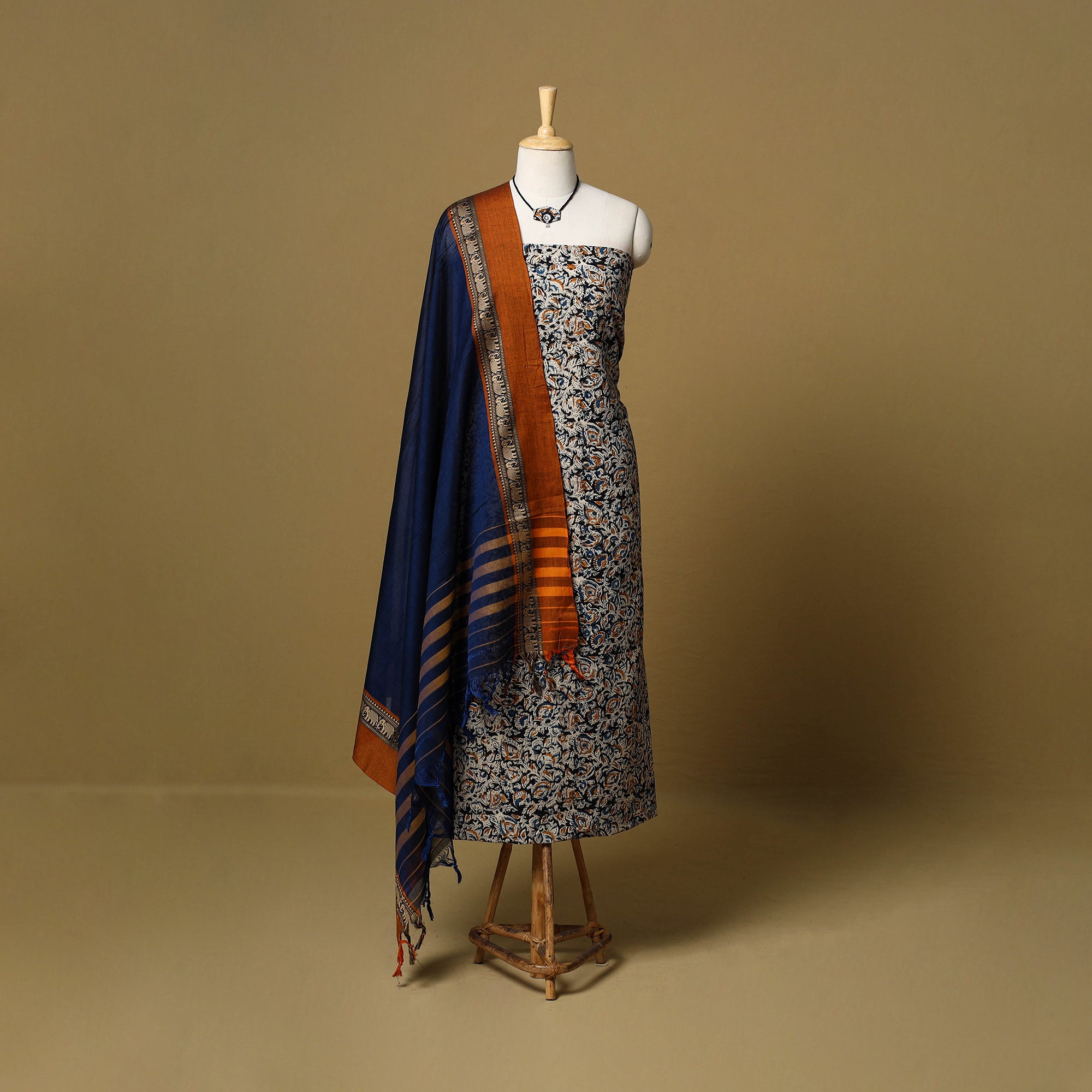 Pedana kalamkari cotton 2pc unstitched dress material