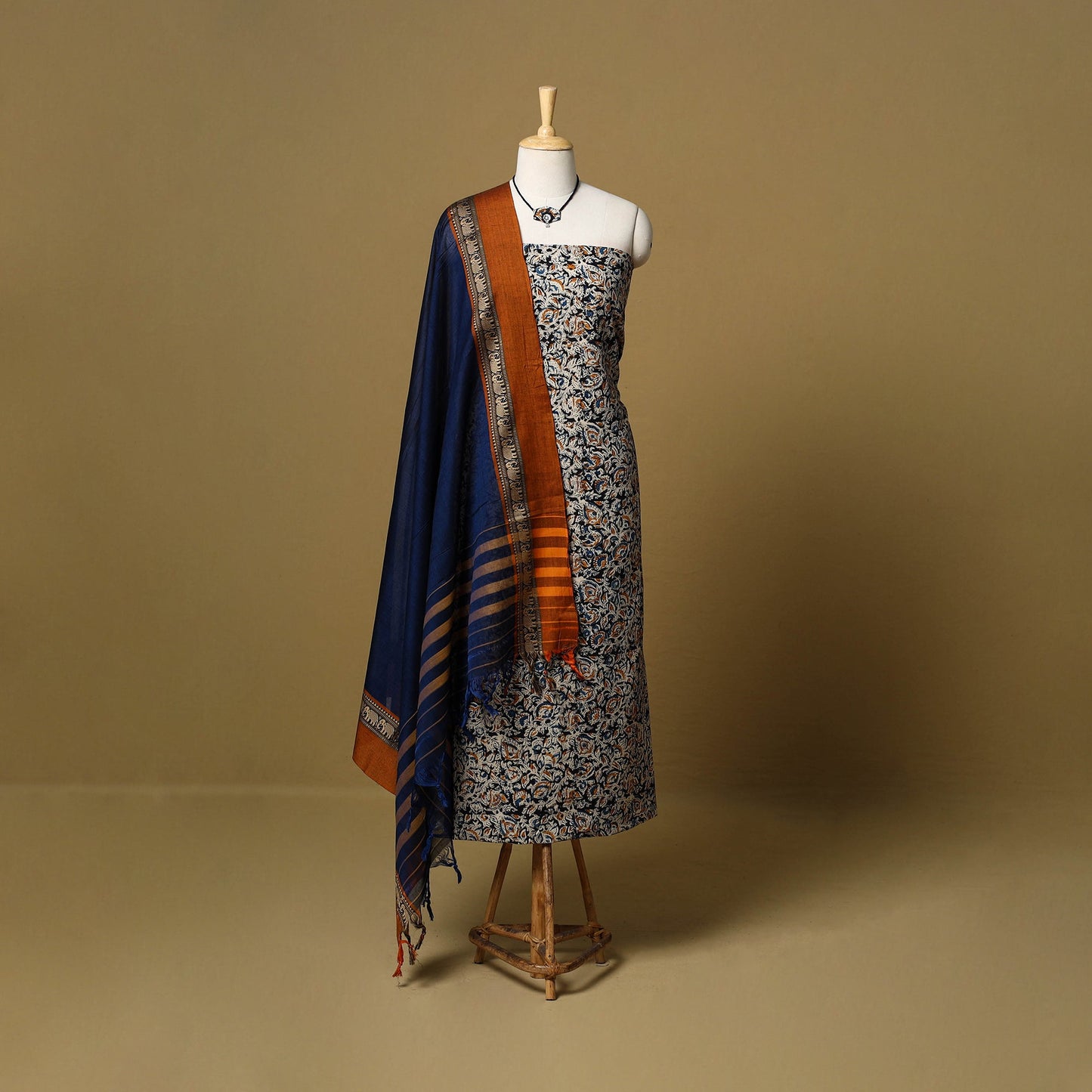 Pedana kalamkari cotton 2pc unstitched dress material