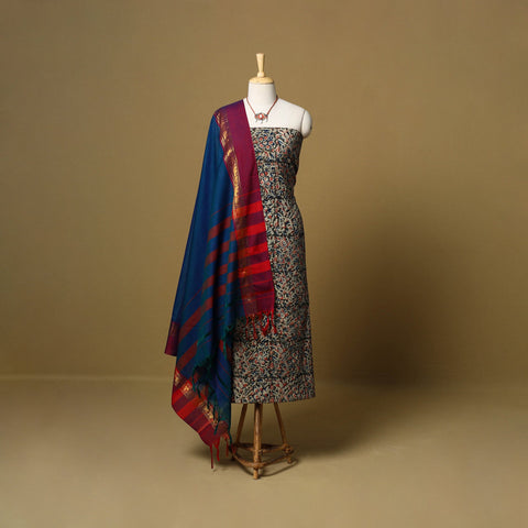 Pedana kalamkari cotton 2pc unstitched dress material