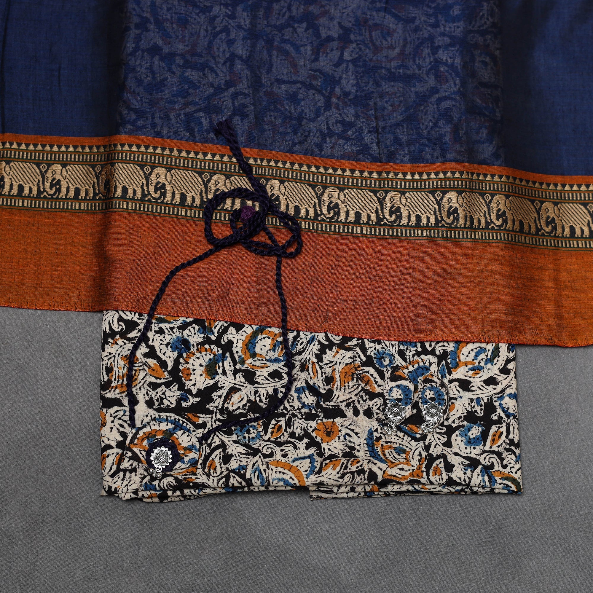 Pedana kalamkari cotton 2pc unstitched dress material