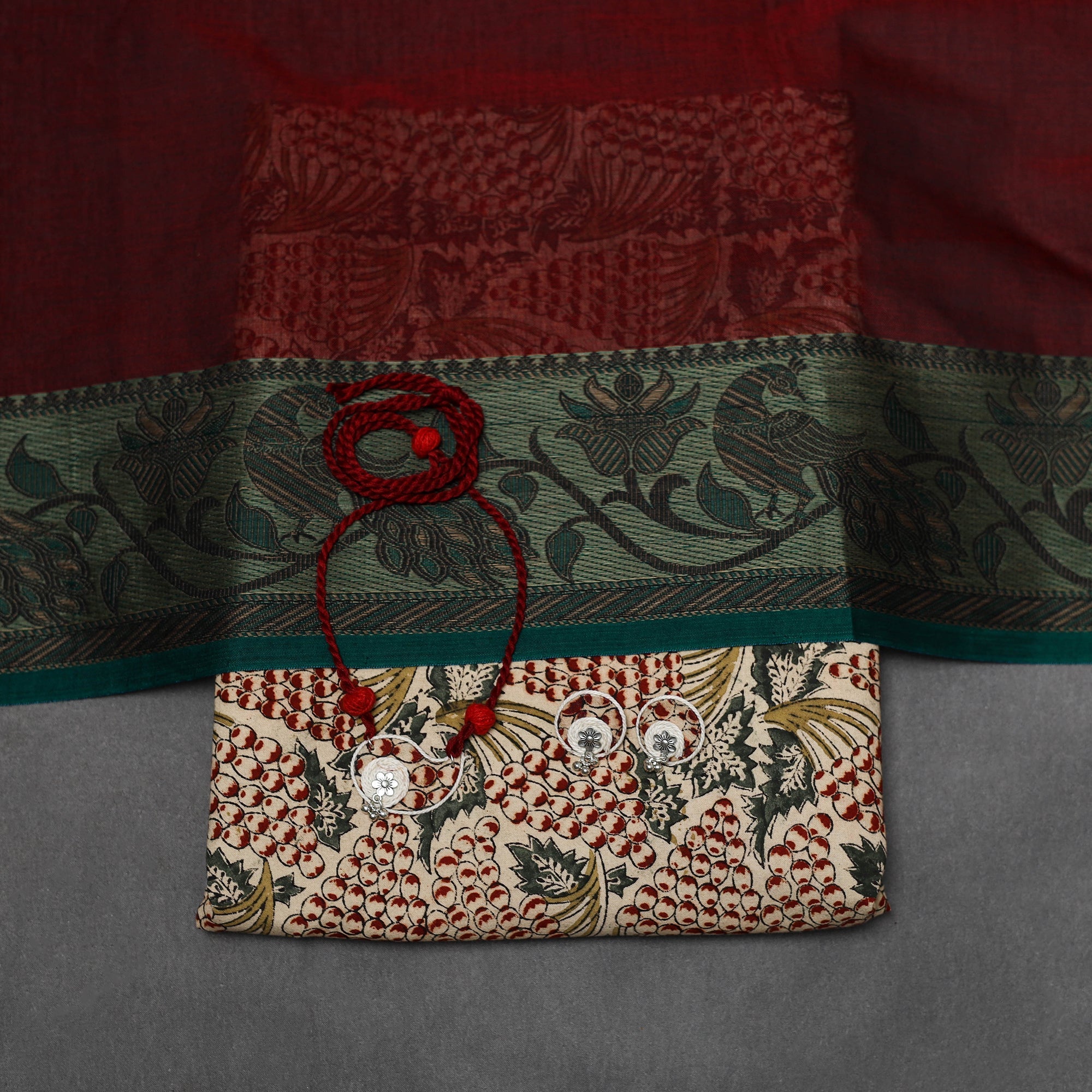 Pedana kalamkari cotton 2pc unstitched dress material