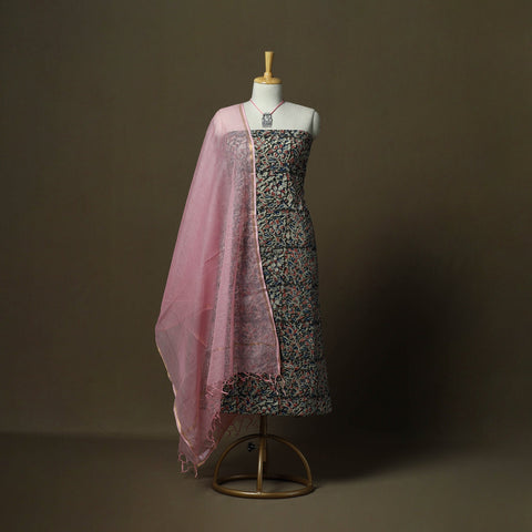 Pedana kalamkari hand block print natural dyed cotton 2pc