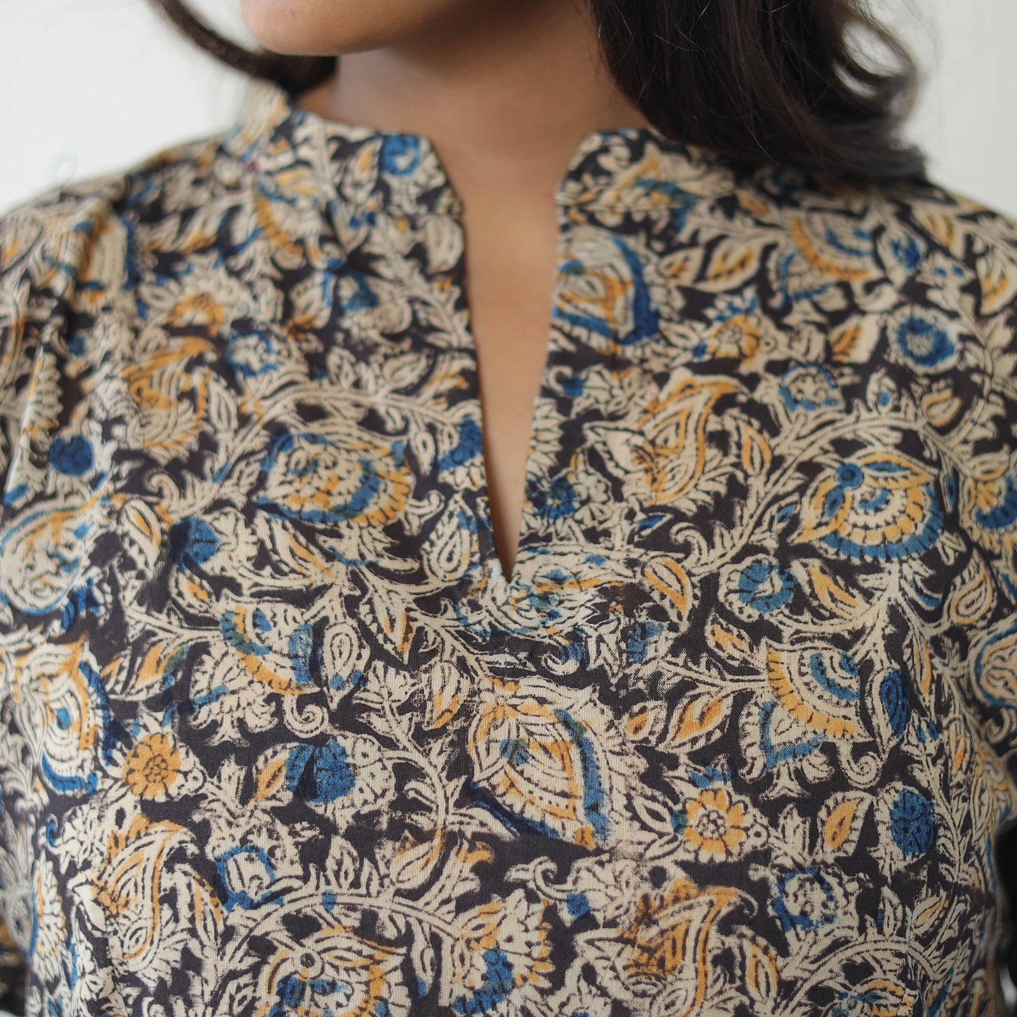 Buy Pedana Kalamkari Block Printed Cotton Flared Dress 04 Online at iTokri.com