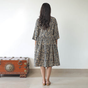 Buy Pedana Kalamkari Block Printed Cotton Flared Dress 04 Online at iTokri.com