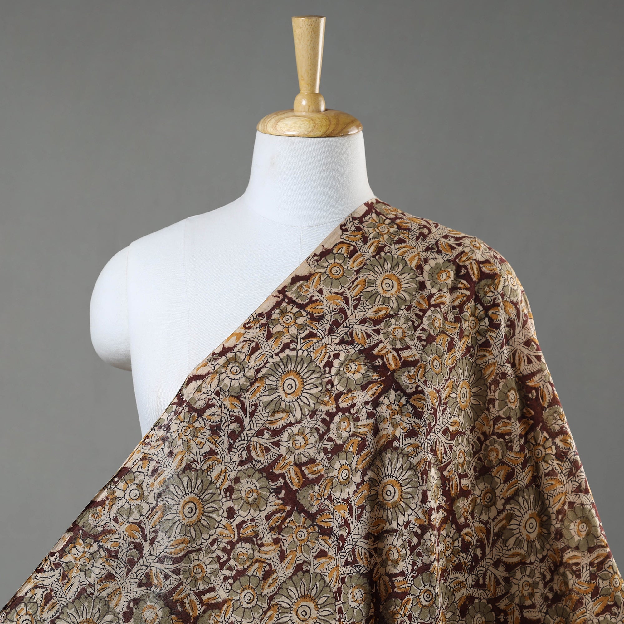  Pedana Kalamkari Block Printed Mul Cotton Fabric 