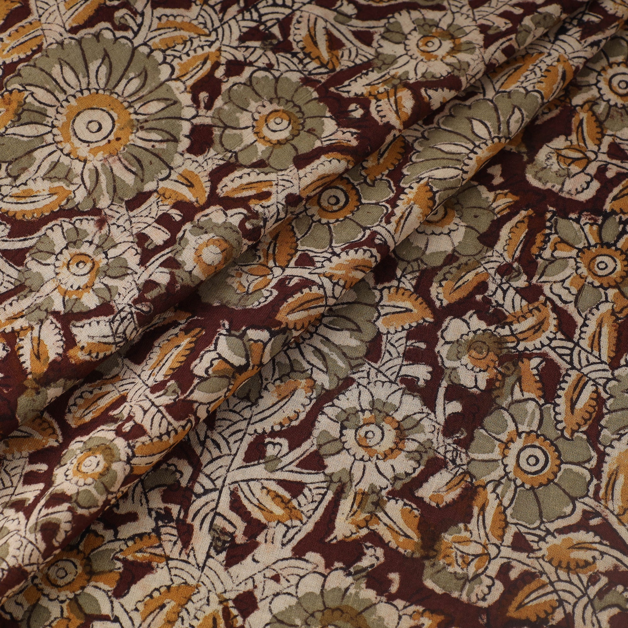 Pedana Kalamkari Block Printed Mul Cotton Fabric 