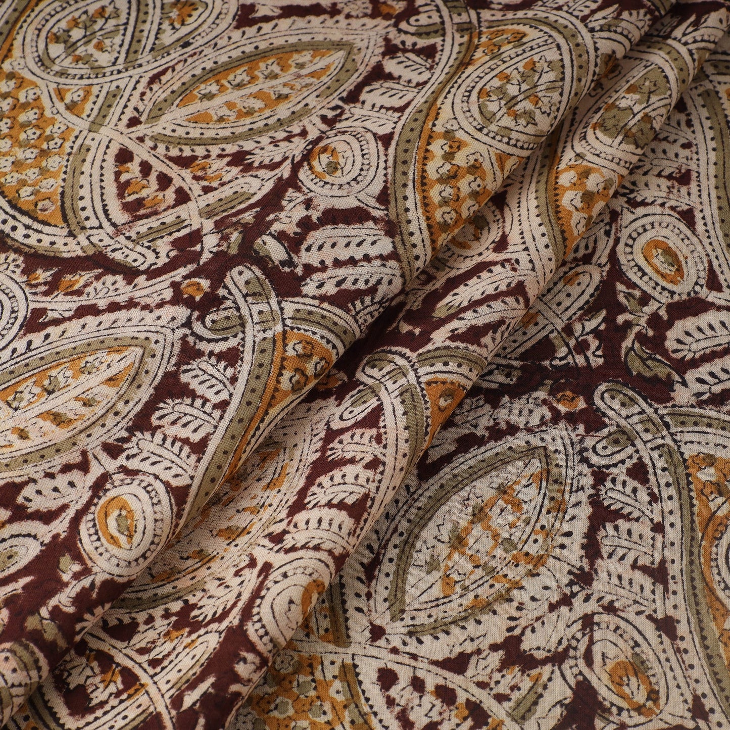 Buy Pedana Kalamkari Block Printed Mul Cotton Fabric Online