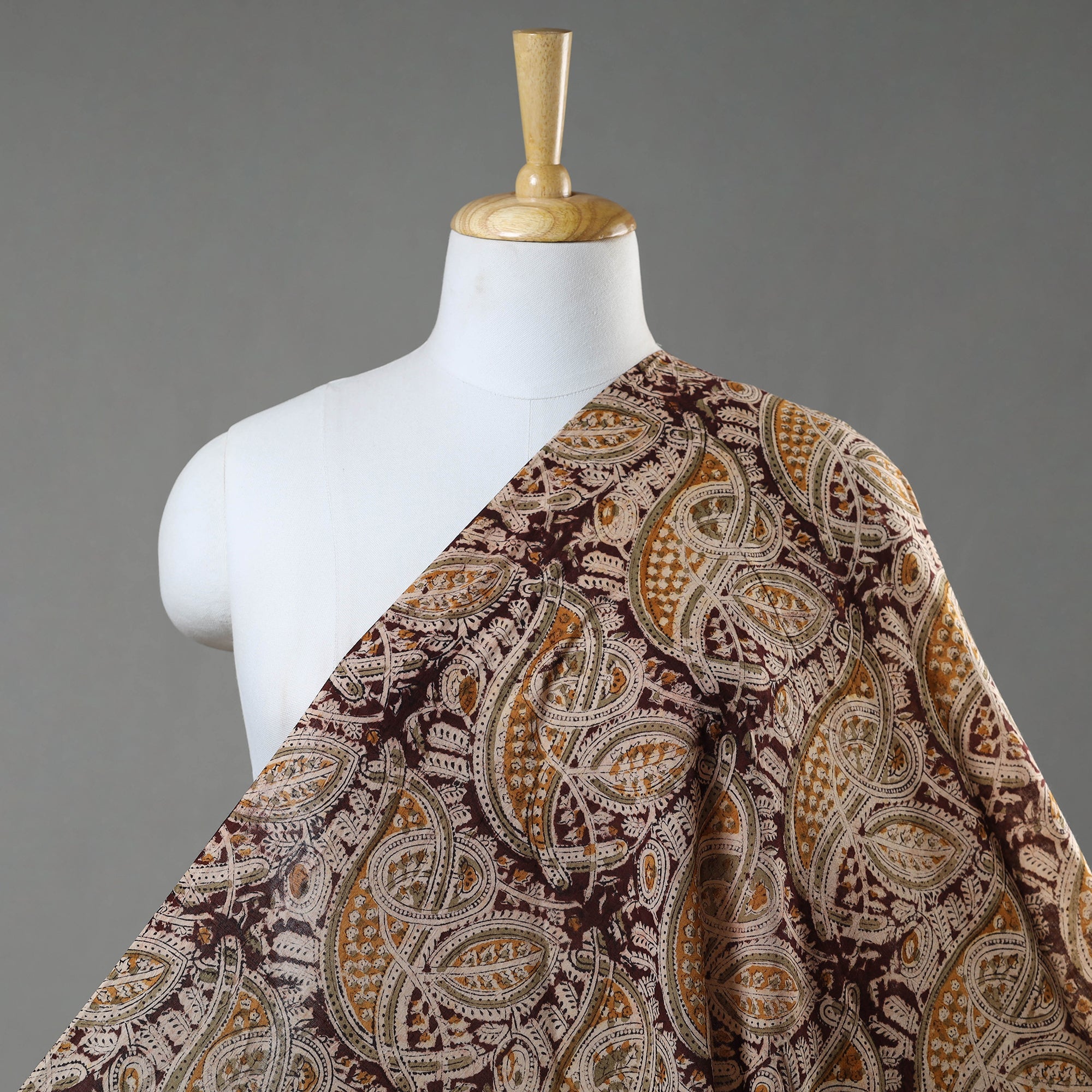 Buy Pedana Kalamkari Block Printed Mul Cotton Fabric Online