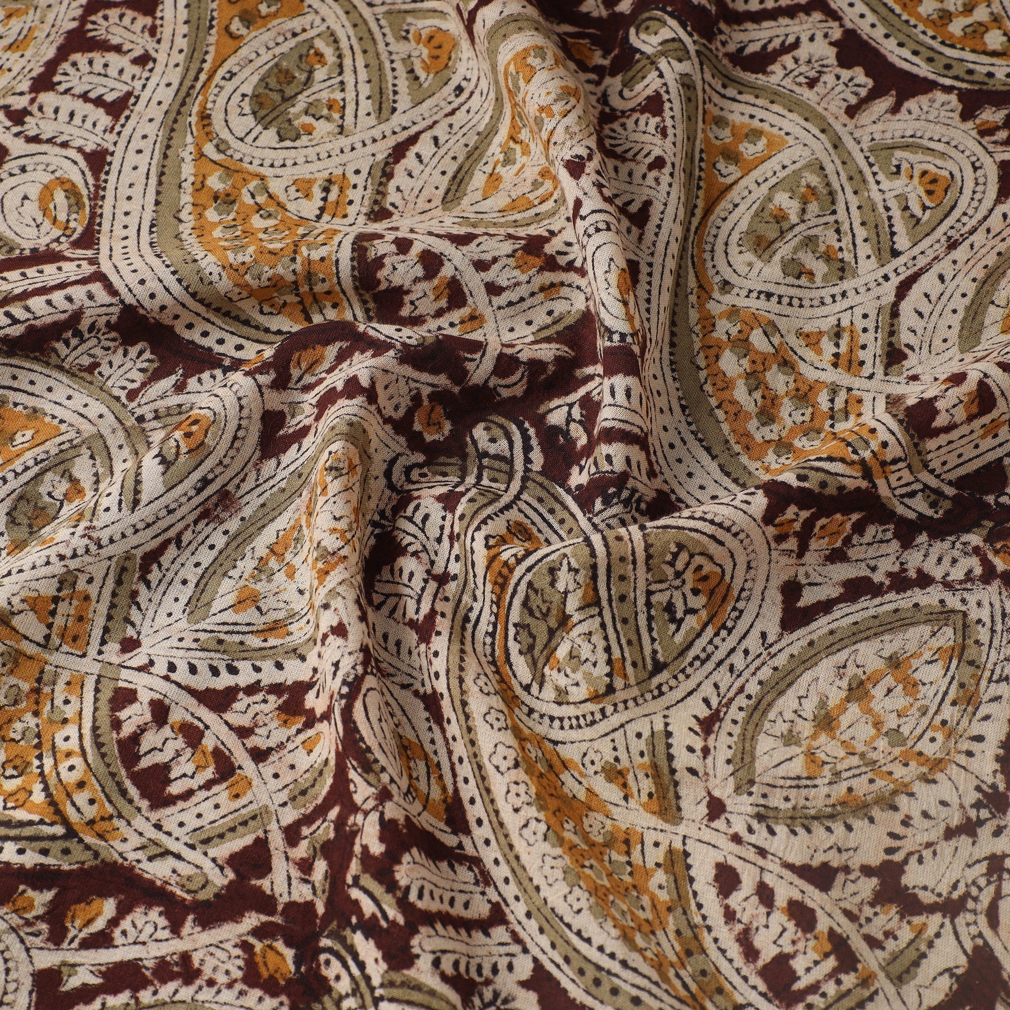 Buy Pedana Kalamkari Block Printed Mul Cotton Fabric Online