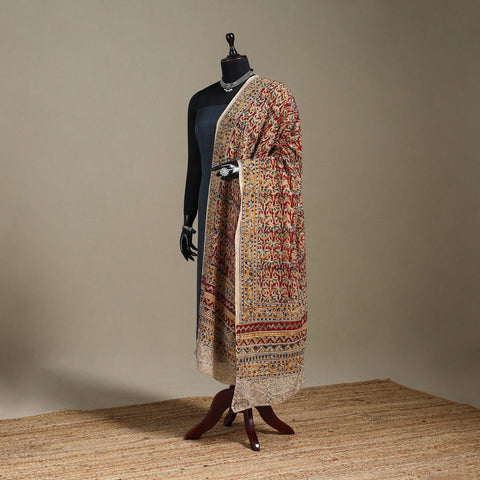 Multicolor - pedana natural dyed cotton kalamkari dupatta