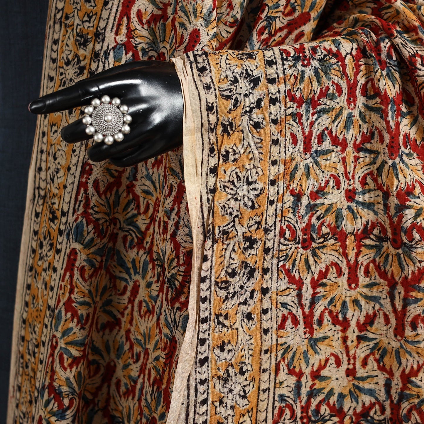 Multicolor - pedana natural dyed cotton kalamkari dupatta