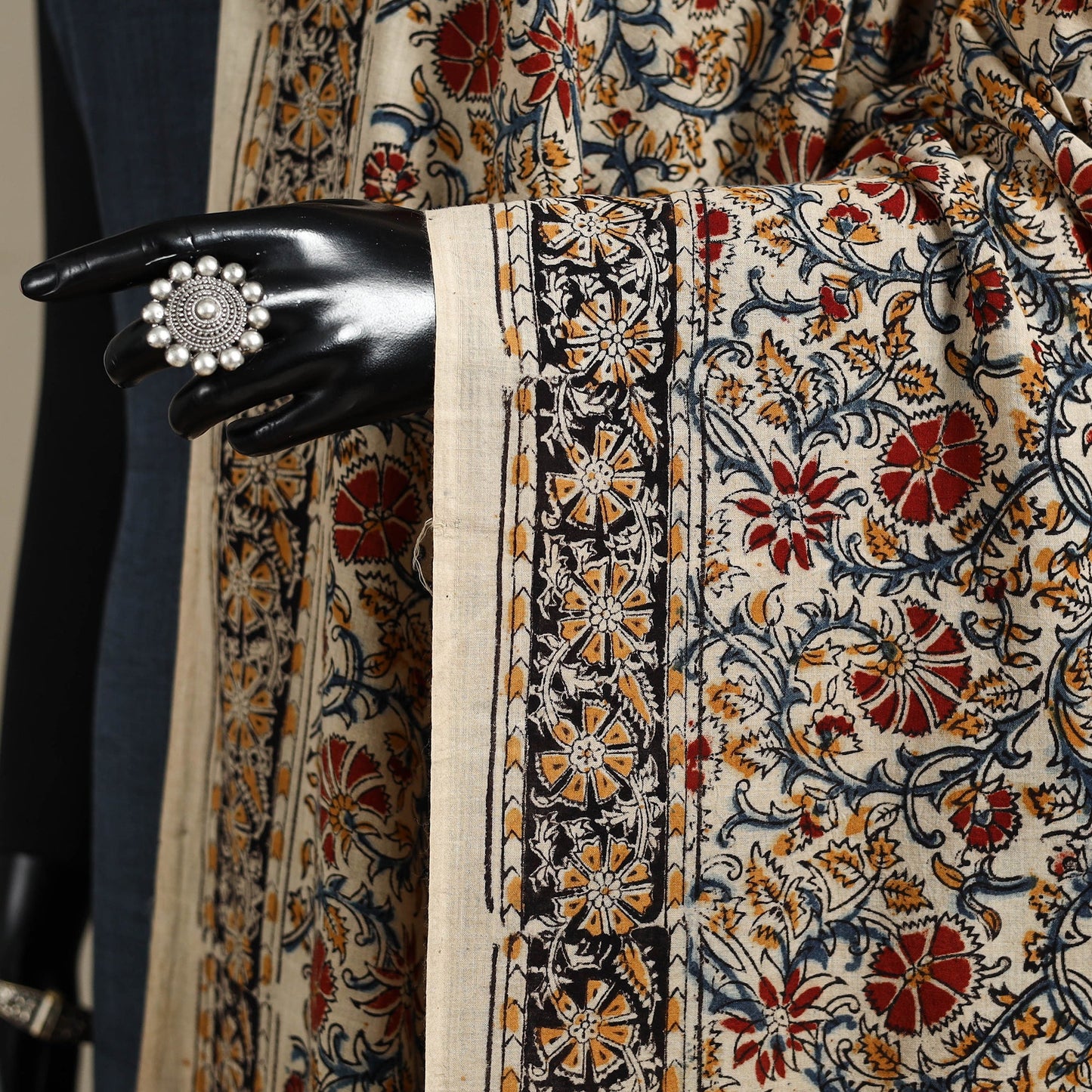 Multicolor - pedana natural dyed cotton kalamkari dupatta