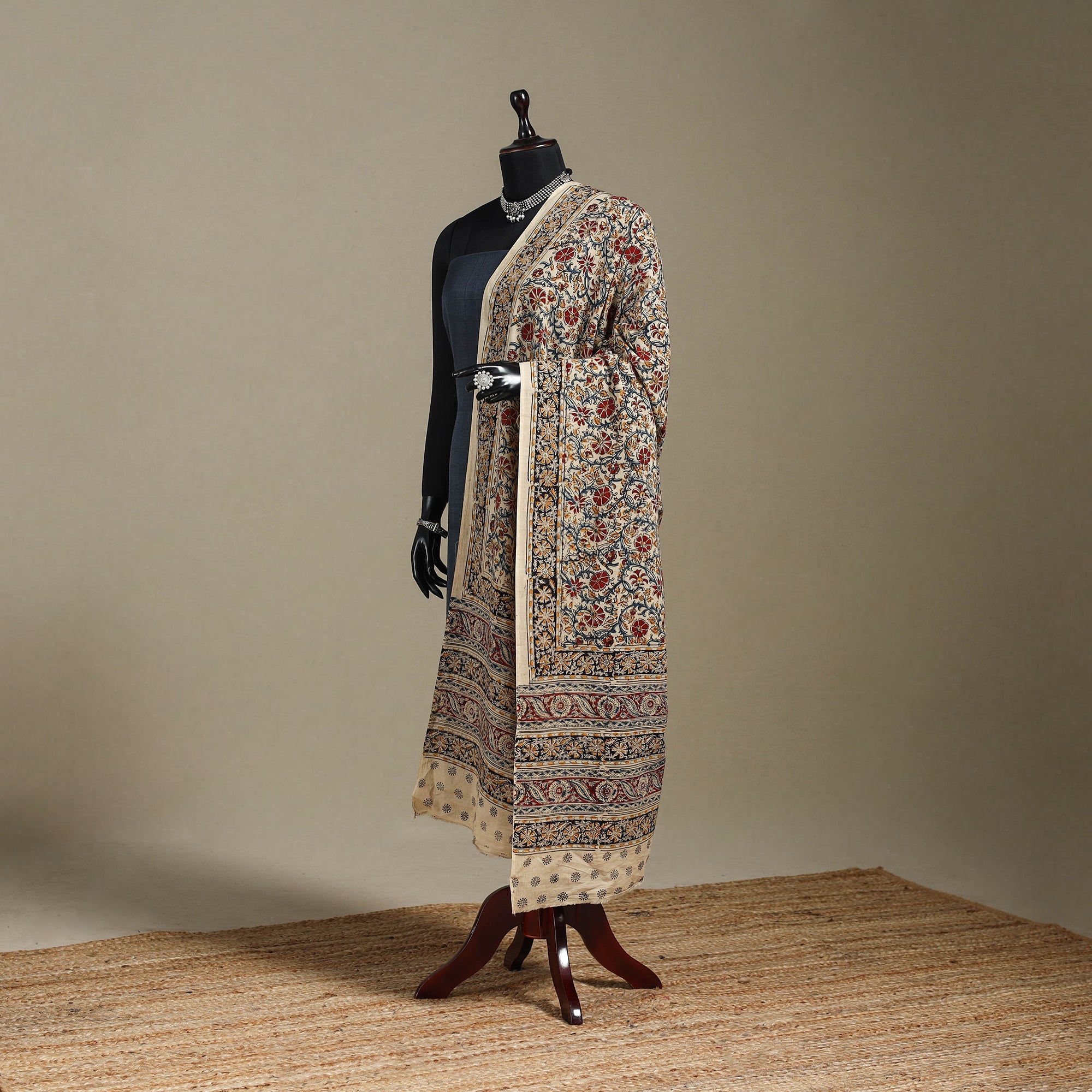 Multicolor - pedana natural dyed cotton kalamkari dupatta