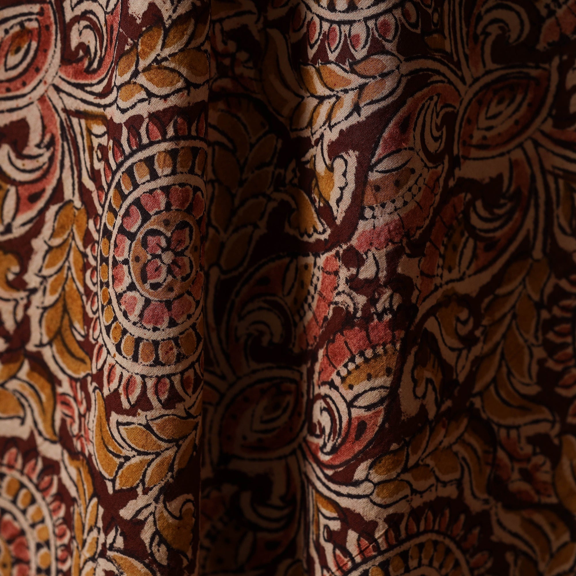 Pedana natural dyed cotton kalamkari fabric 01 - handcrafted