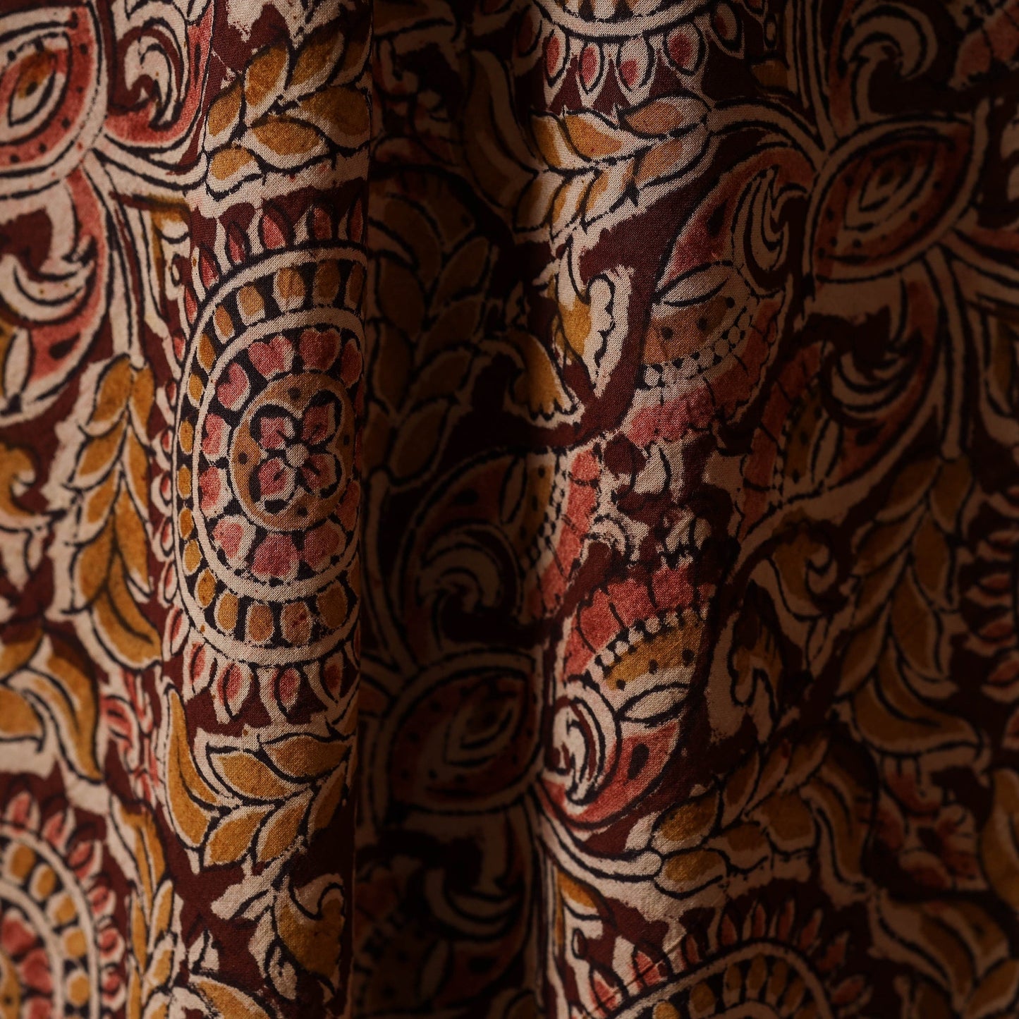 Pedana natural dyed cotton kalamkari fabric 01 - handcrafted