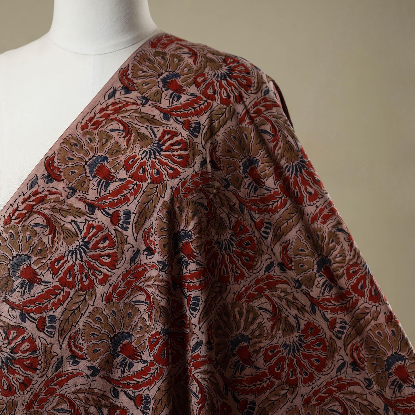 Pedana natural dyed cotton kalamkari fabric 03 - handcrafted
