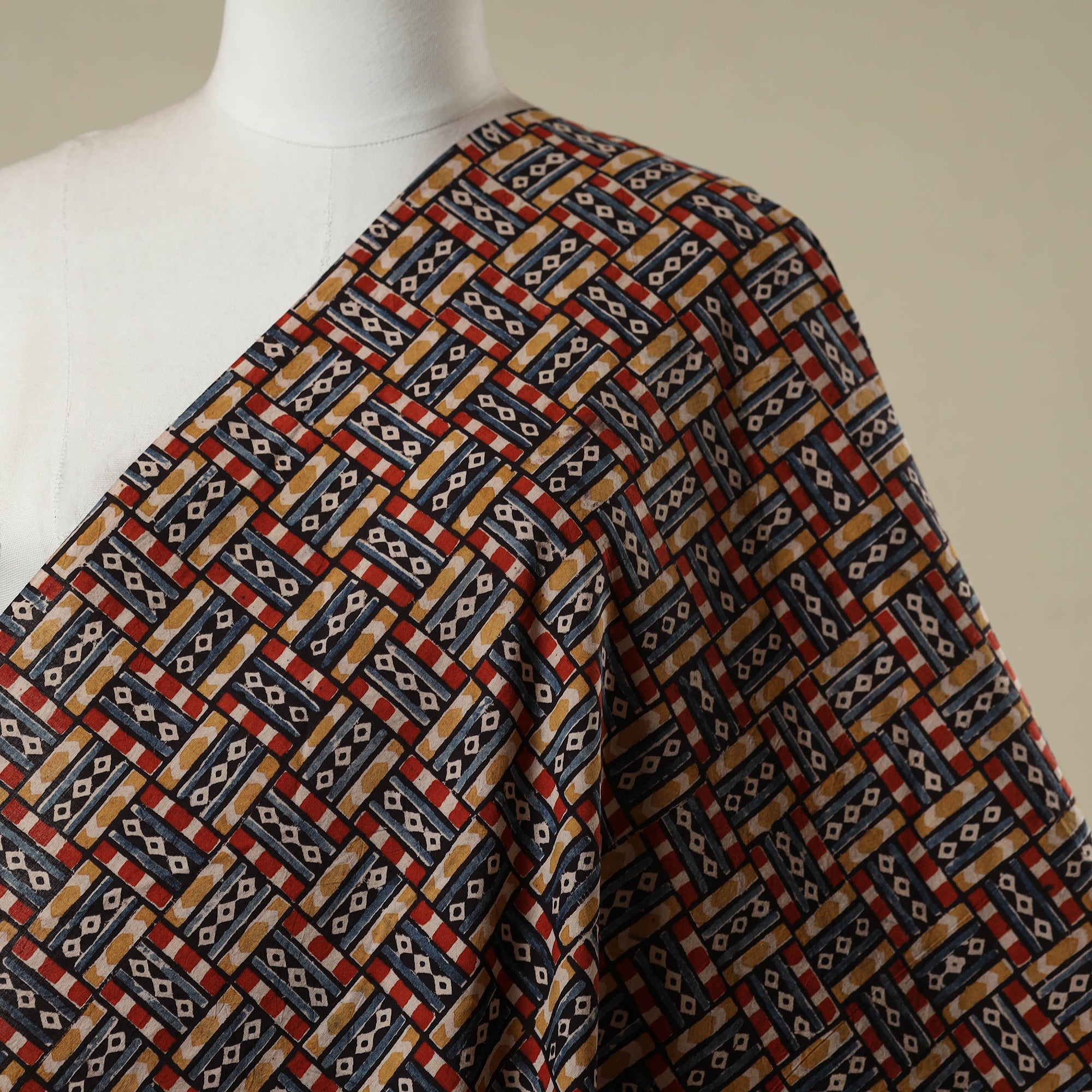 Pedana natural dyed cotton kalamkari fabric 06 - handcrafted